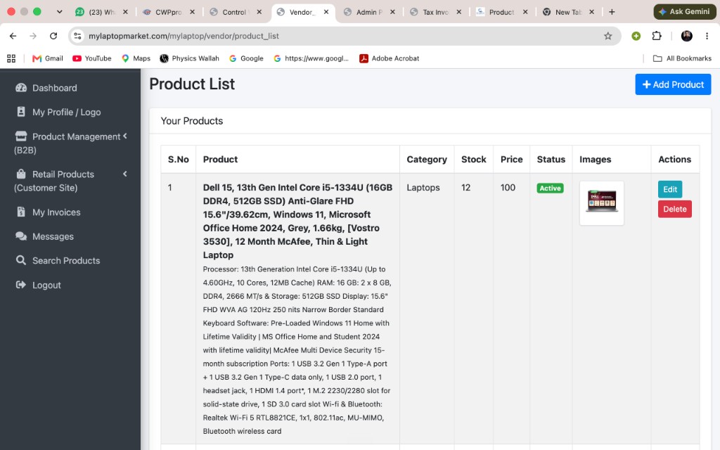 Product list